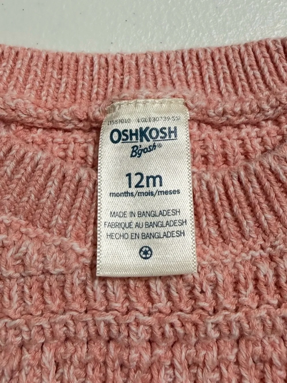 OshKosh B’gosh Baby Girl 12M 3 Piece Bundle Floral Denim Jeans Knit Sweater